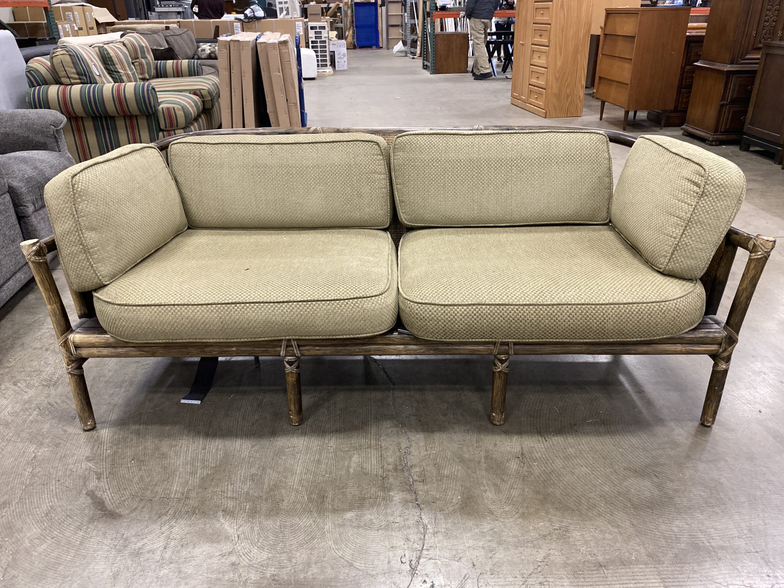 MCGUIRE Green Bentwood Lounge Sofa Indoor/Outdoor