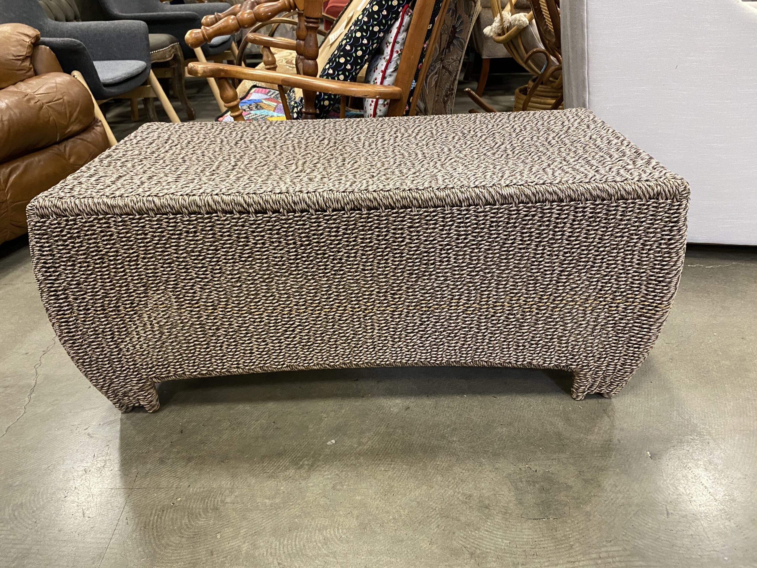 Woven Wicker Outdoor Ottoman