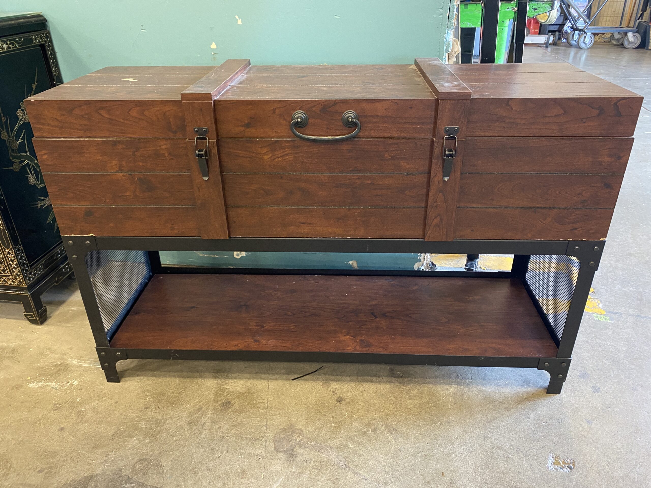 Rustic Sofa Table Storage Chest