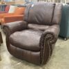 Deep Brown Leather Roll Arm Recliner