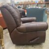 Deep Brown Leather Roll Arm Recliner