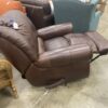 Deep Brown Leather Roll Arm Recliner