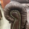 Deep Brown Leather Roll Arm Recliner