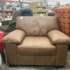 Italisofa Extra Wide Warm Brown Leather Chair