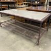 Purple Metal Coffee Table with Tile Top