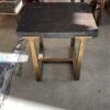 Restoration Hardware T-Brace Oak and Brass Side Table