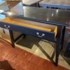 Glass Top Black Sofa Table