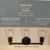 NEW! QUOIZEL Seaton 3-Light Vanity Fixture in Black Model#4968567