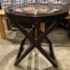 Round Espresso Roast Glass Top Accent Table