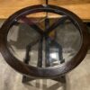 Round Espresso Roast Glass Top Accent Table