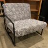 Geometric Fabric Upholstered Metal Frame Accent Chair