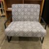 Geometric Fabric Upholstered Metal Frame Accent Chair