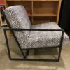 Geometric Fabric Upholstered Metal Frame Accent Chair