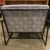 Geometric Fabric Upholstered Metal Frame Accent Chair