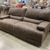 Multi Tonal Brown Leather Double Recliner Sofa