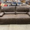 Multi Tonal Brown Leather Double Recliner Sofa