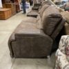 Multi Tonal Brown Leather Double Recliner Sofa