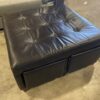 Large Black Leather Ottoman W/4 Drawers