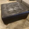 Large Black Leather Ottoman W/4 Drawers