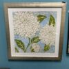 Elegant White Dahlia Art with Golden Frame Finish