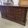 Executive Red Wood 9 Drawer 1 Door Floral Filigree Dresser