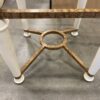 White Ceramic Pillar and Copper Metal Glass Top End Table