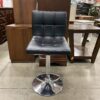 Modern Black Square Tufted Swivel Bar Stool