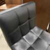 Modern Black Square Tufted Swivel Bar Stool