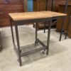 Wooden Top Folding Steel Rolling Table