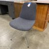 Charcoal Gray Fabric Eiffel Tower Dining Chair