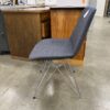 Charcoal Gray Fabric Eiffel Tower Dining Chair