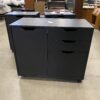 Pitch Black Wood 3 Drawer 1 Door Storage Cabinet