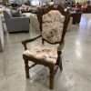 Family Size Deep Brown Dining Set with Abstract Floral Cushions