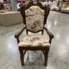 Family Size Deep Brown Dining Set with Abstract Floral Cushions