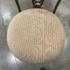 Wrought Metal Filigree Dining Stool with Pinstripe Cushion