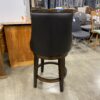 Espresso Wood Bar Stool with Black Leather Cushion