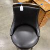 Espresso Wood Bar Stool with Black Leather Cushion