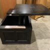 Espresso Brown Lift Top Coffee Table on Wheels