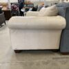 Italsofa Shiny Beige Faux Leather Roll Arm Sofa