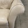 Italsofa Shiny Beige Faux Leather Roll Arm Sofa