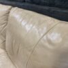 Italsofa Shiny Beige Faux Leather Roll Arm Sofa