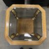 Vintage Wood and Glass End Table with Gold Accents