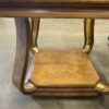 Vintage Wood and Glass End Table with Gold Accents