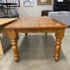 Simple Oak Toned Spun Pillar Legged Dining Table