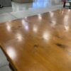 Simple Oak Toned Spun Pillar Legged Dining Table