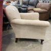 Creamy Colored Cloth Roll Arm Accent Chair