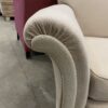 Creamy Colored Cloth Roll Arm Accent Chair