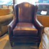 Deep Maroon Armchair w/ Stud Trim