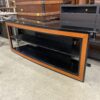 Bell'O Black Tempered Glass TV Stand with Cherry Inlay