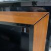 Bell'O Black Tempered Glass TV Stand with Cherry Inlay